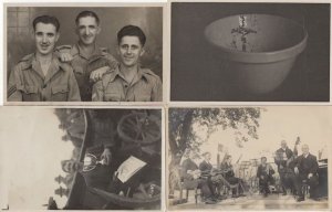 Soldiers Musicians & Cup Trophy Winner 4x Real Photo Postcard s