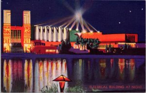 Postcard IL Chicago World's Fair - Electrical Building at Night 138