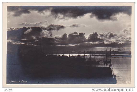 RP: Fishing Boats in Harbor , HAMMERFEST , Norway , 1931