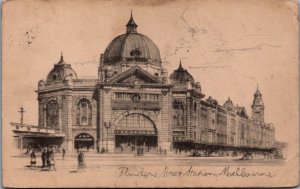 Australia Flinders Street Station Melbourne Victoria Postcard C058