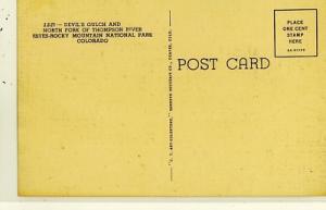 CO Estes Park Devils Gulch Rocky Mountain Postcard 1936