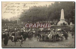 Old Postcard Rennes Le Marche Aux Cattle Cows TOP