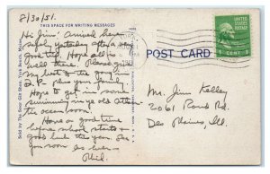 YORK BEACH, ME Maine  ~   LARGE LETTER LINEN  1951 Colourpicture   Postcard