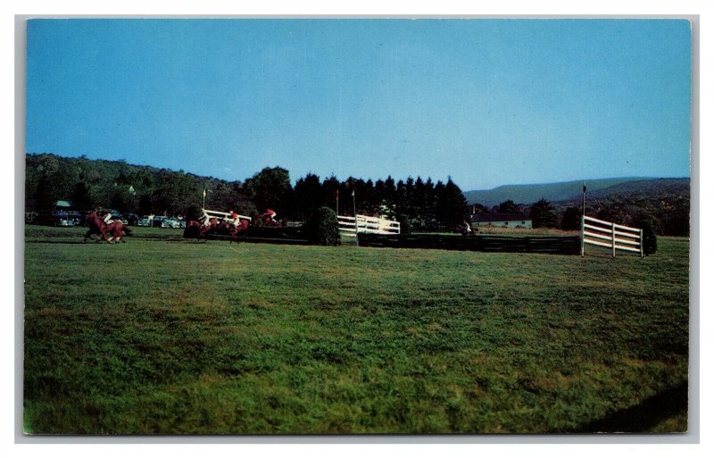 Postcard PA Ligonier Pennsylvania Rolling Rock Steeplechase Horse Race