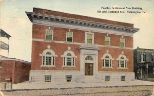 Wilmington Delaware Peoples Settlement New Building, Color Lithograph, PC U18064