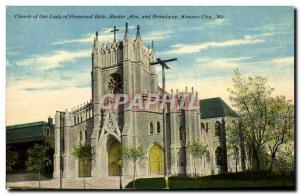 Postcard Old Church Of Our Lady Of Perpetual Help Hunter Ave And Broadwap Kan...