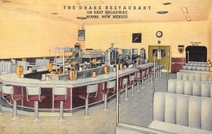 Hobbs New Mexico Drake Restaurant, Interior, Color Linen Vintage Postcard U7042