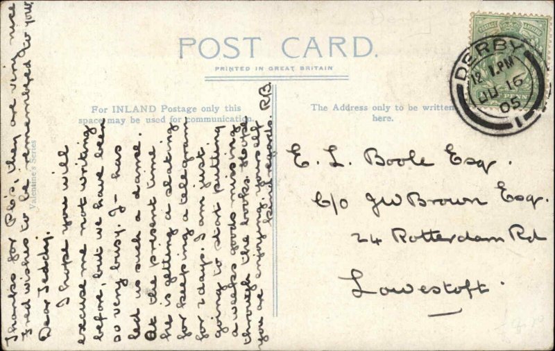 Derby Derbyshire Upper Dale Road Cavendish Hotel c1900-20s Vintage Postcard