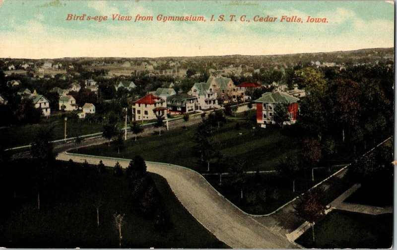 Birds Eye View Gymnasium ISTC Cedar Falls Iowa Divided Back Postcard Vtg Antique 