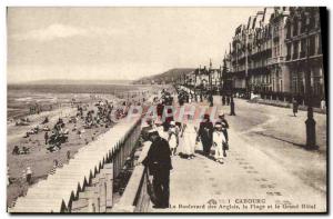 Old Postcard Cabourg Boulevard des Anglais Beach and the Grand Hotel