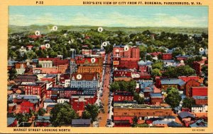 West Virginia Parkersburg Birds Eye View From Fort Boreman 1982 Curteich