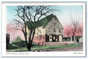 c1920's Post Office Building Classic Car Dirt Road Bantam Connecticut Postcard