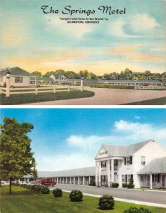 2~Postcards Lexington, KY Kentucky  SPRINGS MOTEL  Roadside  LINEN & CHOME Views