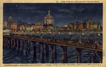 Night View from Million Dollar Pier in Atlantic City, New Jersey