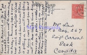 Genealogy Postcard - Law, Swift Current, Saskatchewan, Canada GL1846