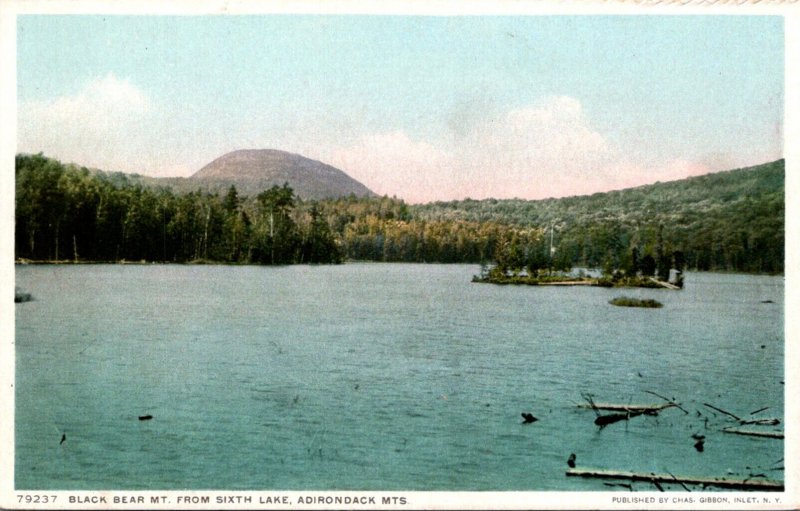 New York Adirondacks Black Bear Mountain From Sixth Lake Detroit Publishing