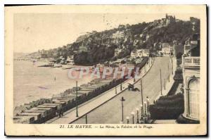 Old Postcard Le Havre The Heve Cliff and Beach