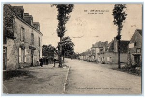 1919 Longnes (Sarthe) Route De Laval Pays de la Loire France Posted Postcard