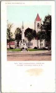 First Congregational Church & Soldier's Monument Nashua New Hampshire Postcard