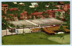 PALM BEACH, Florida FL ~ Tennis Courts EVERGLADES CLUB c1950s  Postcard