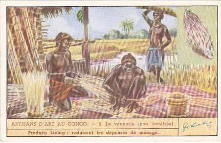 Liebig Trade Card S1437 Congolese Craftmanship No 2 La vannnerie