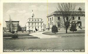 Bardell C-1910 Masonic Temple Courthouse Post Office Salem Oregon RPPC  6250