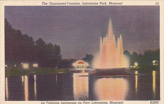 Canada Illuminated Fountain Lafontaine Park Montreal Quebec