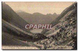 Old Postcard surroundings Cautereis Gaube Lake View Peguere the Moune and pea...