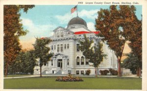 STERLING, CO Colorado  LOGAN COUNTY COURT HOUSE  Courthouse  1944 Linen Postcard