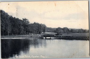 View of Duck Pond, Oyster Bay Long Island NY c1906 UDB Vintage Postcard M38