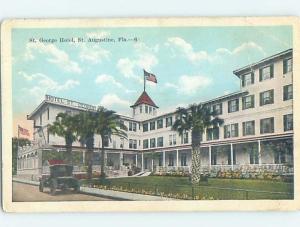 Damaged-Back W-Border HOTEL SCENE St. Augustine Florida FL B4403