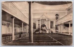 Interior~Sanctuary Christ Church Alexandria Virginia B&W~Vintage Postcard