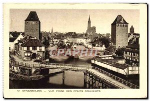 Old Postcard Strasbourg Vue Prize Covered Bridges