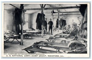 c1940 Dormitory Cantonment Barracks Army Camp Grant Rockford Illinois Postcard
