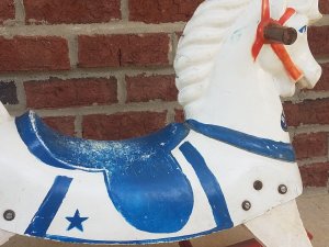 Early 1940's Antique Buddo The Happi-Time Rocking White Horse Sears Roebuck  