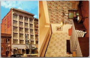 Postcard Calgary Alberta c1950s St. Regis Hotel Dual View MCM Furniture