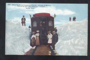 DENVER & SALT LAKE RAILROAD TRAIN IN SNOW CONTINENTAL DIVIDE VINTAGE POSTCARD