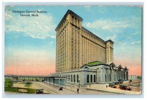 c1910s Michigan Central Station, Detroit Michigan MI Antique Unposted Postcard