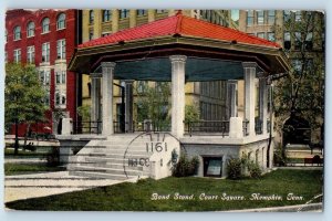 1911 Band Stand Court Square Stairs Shade Memphis Tennessee TN Antique Postcard
