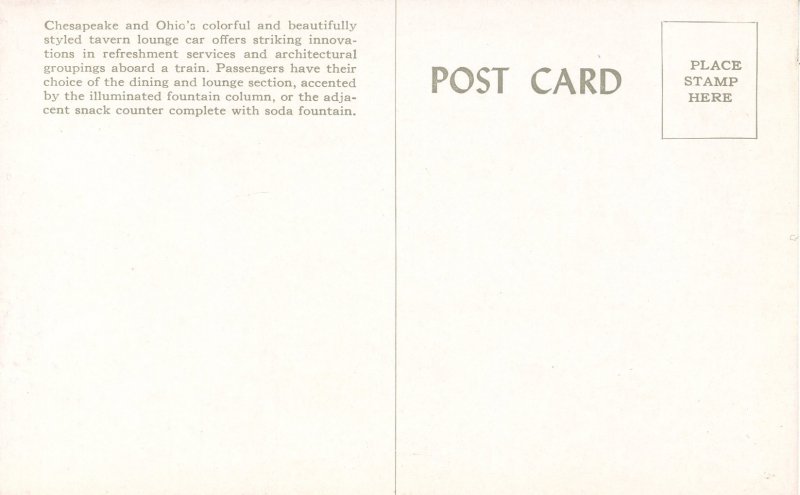 Chesapeake & Ohio Railway - Tavern Lounge Car Interior