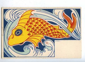 187606 ART NOUVEAU Water FISH Gisbert COMBAZ Vintage DIETRICH PC