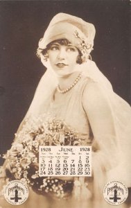 Rapidayton Gas Pumps Ad 1928 June Bride with Flowers Real Photo Non PC AA79767