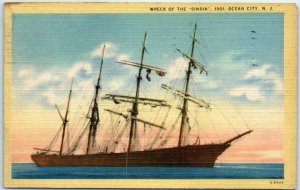 Postcard - Wreck of the Sindia - 1901 - Ocean City, New Jersey 