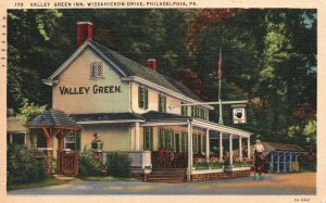 Vintage Postcard 1943 Valley Green Inn Wissahickon Drive Philadelphia Penn. PA