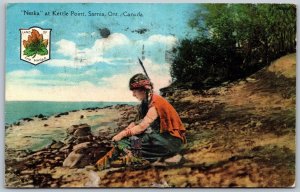 Postcard Sarnia Ontario c1930 Neska at Kettle Point Lambton County