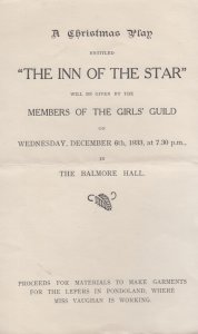 Reading Old Girls Guild Berkshire Christmas Play Antique Leprosy Programme