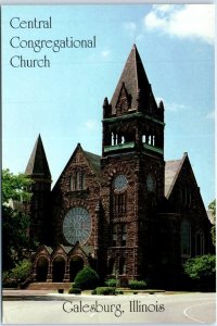 Postcard - Central Congregational Church - Galesburg, Illinois