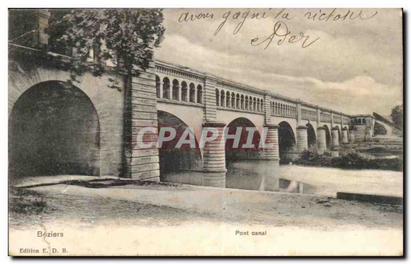 Beziers Old Postcard Pont Canal