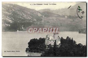 Old Postcard Lake Annecy Duingt Le Chateau