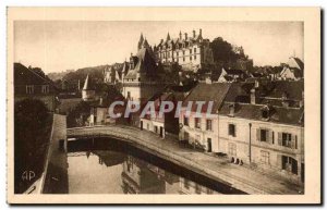 Old Postcard Loches The Royal Castle and door of the Cordeliers